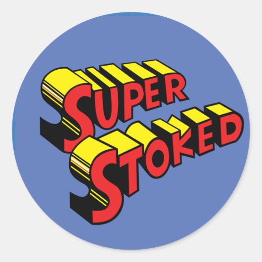 Super Stoked Blue Sticker (Voorkant)