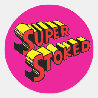 Super Stoked Roze Sticker