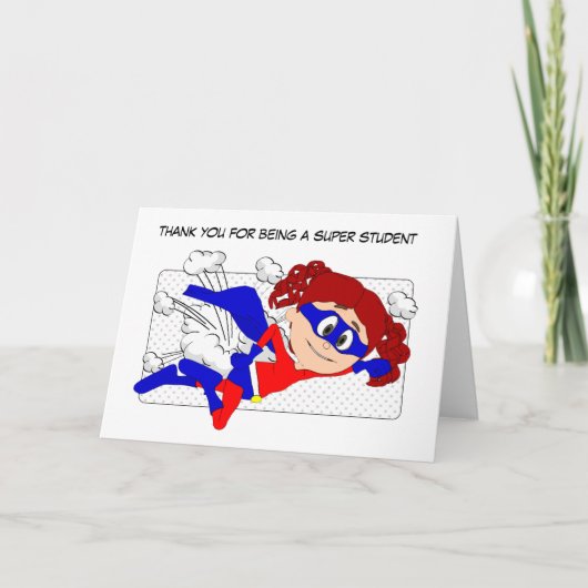 Super Student Kaart, dank u van de docent Bedankkaart (Voorkant)