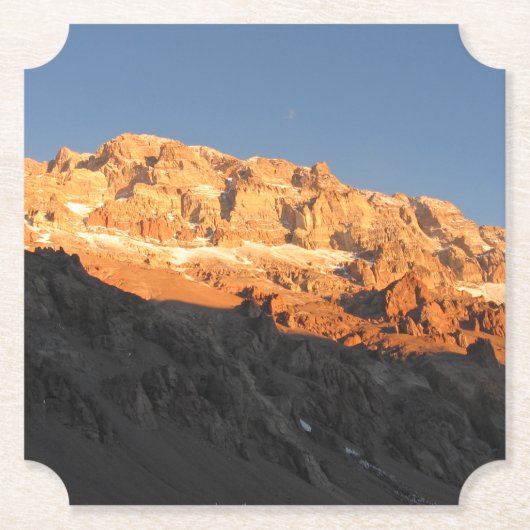 Super Sunset Uitzicht, Mount Aconcagua, Argentinië Kartonnen Onderzetters (Voorkant)