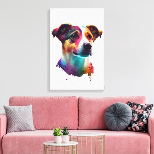 Super süsser Jack Russel auf Premium Leinwand Canvas Afdruk (Insitu (Woonkamer))