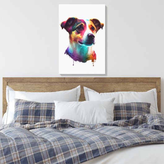Super süsser Jack Russel auf Premium Leinwand Canvas Afdruk (Insitu (Slaapkamer))