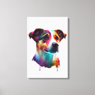 Super süsser Jack Russel auf Premium Leinwand Canvas Afdruk