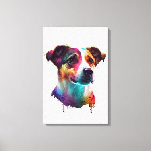 Super süsser Jack Russel auf Premium Leinwand Canvas Afdruk (Voorkant)