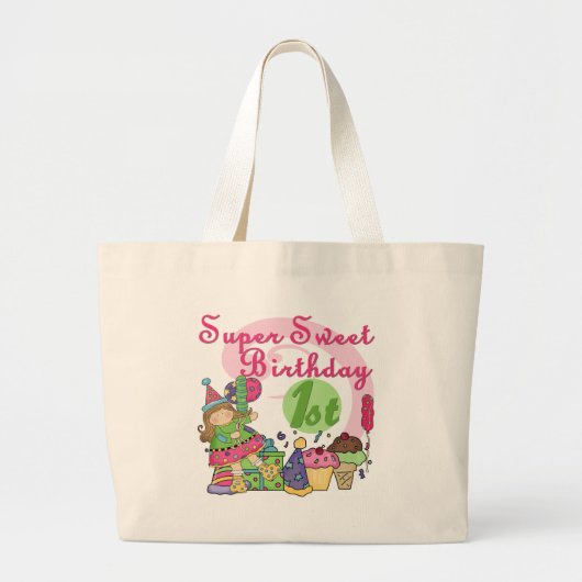 Super Sweet 1e Verjaardag T-shirts en geschenken Grote Tote Bag (Voorkant)
