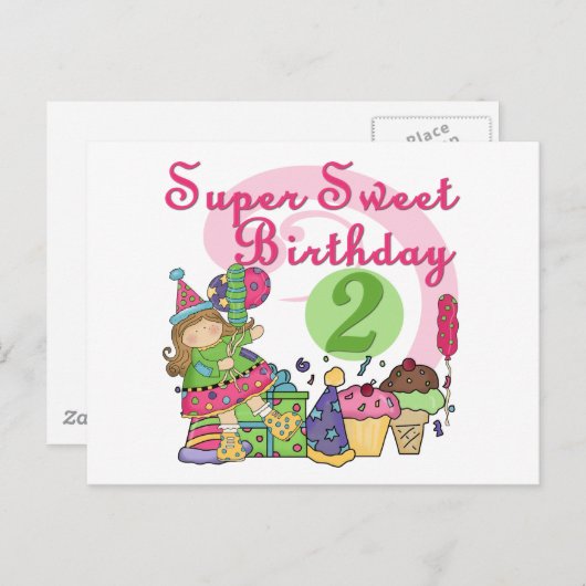 Super Sweet 2e verjaardag T-shirts en geschenken Briefkaart (Voorkant / Achterkant)