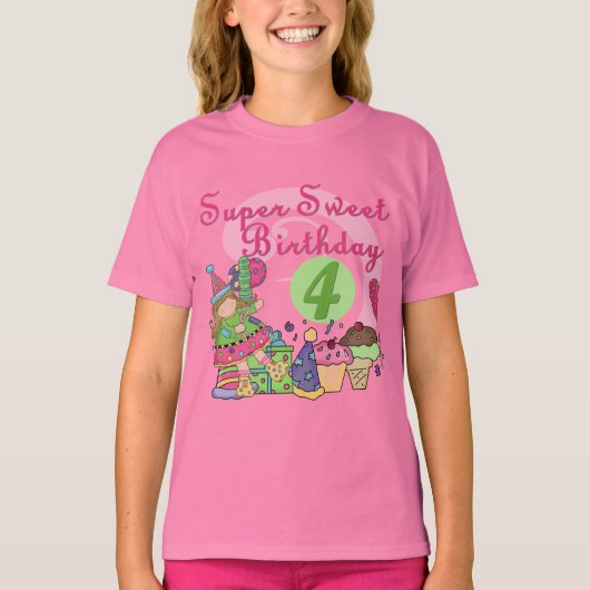 Super Sweet 4e verjaardag T-shirts en geschenken (Voorkant)