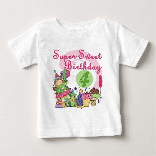 Super Sweet 4e verjaardag T-shirts en geschenken (Voorkant)