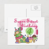 Super Sweet 4e verjaardag T-shirts en geschenken Briefkaart (Voorkant / Achterkant)