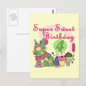 Super Sweet 4e verjaardag T-shirts en geschenken Briefkaart (Voorkant / Achterkant)