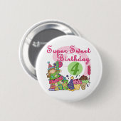 Super Sweet 4e verjaardag T-shirts en geschenken Ronde Button 5,7 Cm (Voorkant /achterkant)