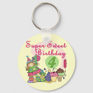 Super Sweet 4e verjaardag T-shirts en geschenken Sleutelhanger