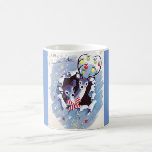 Super Sweet  Blue Reindeer Kerstmis Magische Mok