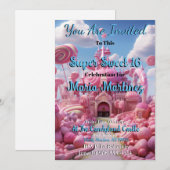 Super Sweet Candyland Sweet 16 uitnodigingen (Voorkant / Achterkant)