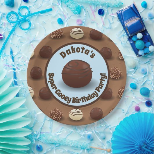 Super Sweet Chocolate Making Birthday Party Blue Papieren Bordje (Feest)