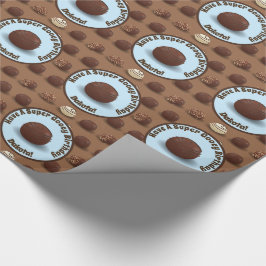 Super Sweet en Gooey Chocolate Birthday Blue Cadeaupapier