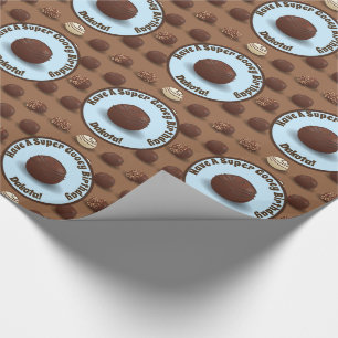 Super Sweet en Gooey Chocolate Birthday Blue Cadeaupapier