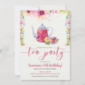 Super Sweet en Vibrant Tea Party Birthday Kaart (Voorkant)