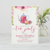 Super Sweet en Vibrant Tea Party Birthday Kaart (Staand voorkant)