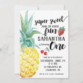 Super Sweet Fruit First Birthday Invitation Kaart (Voorkant)