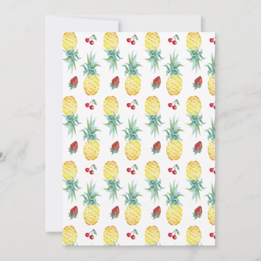 Super Sweet Fruit First Birthday Invitation Kaart (Achterkant)