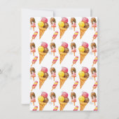 Super Sweet Ice Cream eerste verjaardag uitnodigin Kaart (Achterkant)