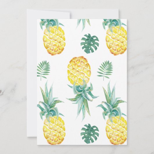 Super Sweet Pineapple First Birthday Invitation Kaart (Achterkant)