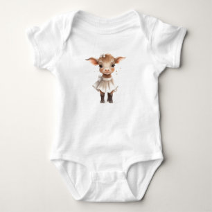 Super Sweet Schattige Baby Koe Kalf in een jurk