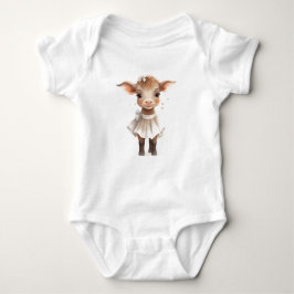 Super Sweet Schattige Baby Koe Kalf in een jurk Romper