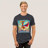 Super Tall, Super Calm - Giraffe Hero Tri-Blend Shirt (Voorkant volledig)