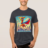 Super Tall, Super Calm - Giraffe Hero Tri-Blend Shirt (Voorkant)