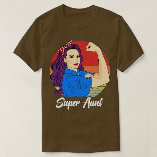 Super Tante Grappig Retro Sunset T-shirt (Design voorkant)