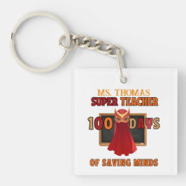 Super Teacher 100 dagen School - Aangepast Sleutelhanger