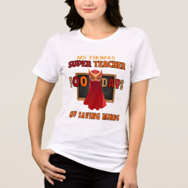 Super Teacher 100 dagen School - Aangepast Tri-Blend Shirt