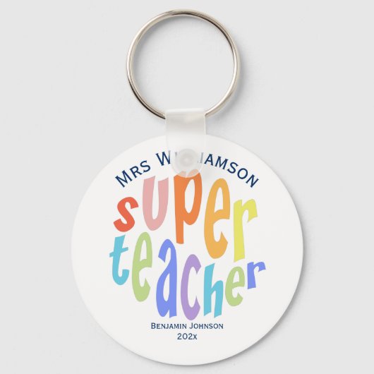 Super Teacher Appreciation Day Hartelijk dank Sleutelhanger (Voorkant)