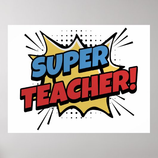 Super Teacher Comic Style Poster (Voorkant)