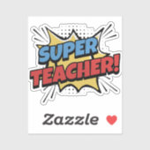 Super Teacher Comic Style Sticker (Vel)