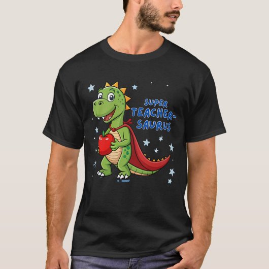 Super Teacher-Saurus - Dinosaurus Superhero Teache T-shirt (Voorkant)