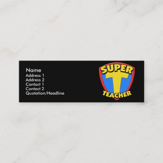 Super Teacher Skinny Profile Cards Mini Visitekaartje (Voorkant)
