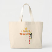 Super Teacher Vibe Grote Tote Bag (Voorkant)