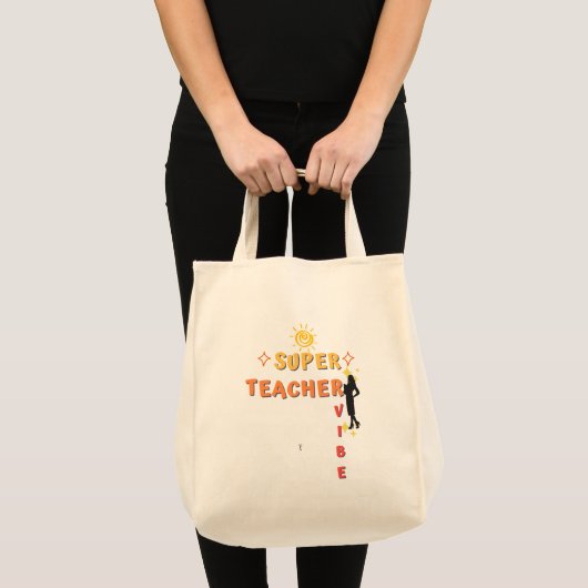 Super Teacher Vibe Tote Bag (Voorkant (product))