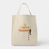 Super Teacher Vibe Tote Bag (Achterkant)