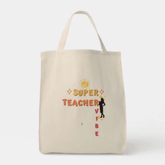 Super Teacher Vibe Tote Bag (Achterkant)