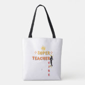 Super Teacher Vibe Tote Bag (Achterkant)