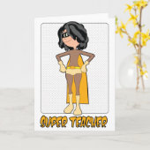 Super Teacher Vrouw Kaart voor Teacher Appreciatio (Gele Bloem)