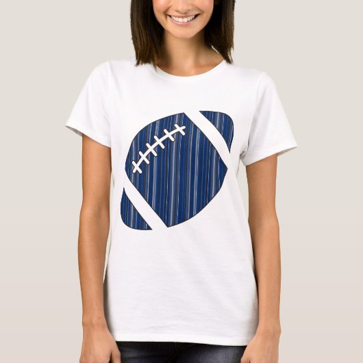 Super Team Gestreept Football in blauw en grijs T-shirt (Voorkant)
