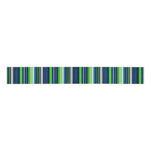 Super Team Sport Stripe Ribbon in blauw en groen Grosgrain Lint (Voorkant)