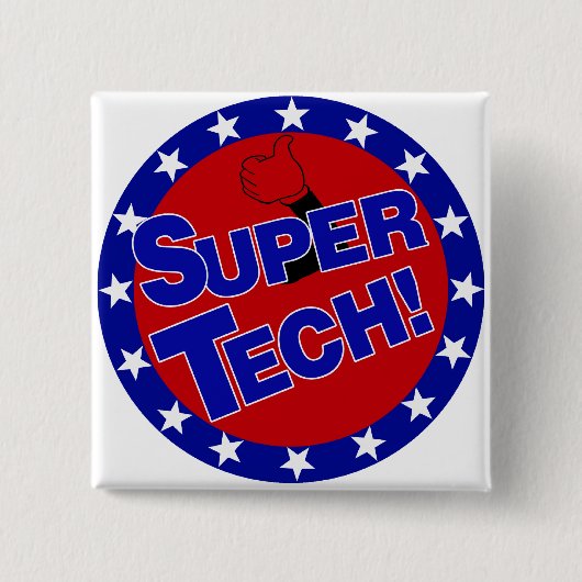 SUPER TECH! LABORATORIUMWETENSCHAPPELIJKE STIMULER VIERKANTE BUTTON 5,1 CM (Voorkant)