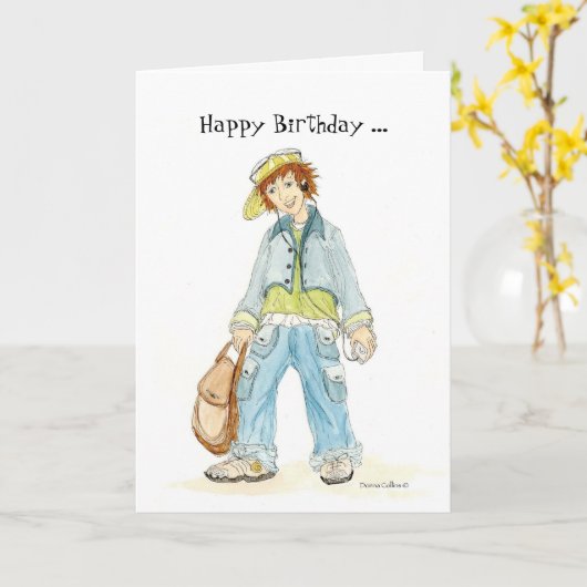 Super Teenager Birthday-kaart Kaart (Gele Bloem)