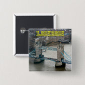 Super. Tower Bridge Londen Vierkante Button 5,1 Cm (Voorkant /achterkant)